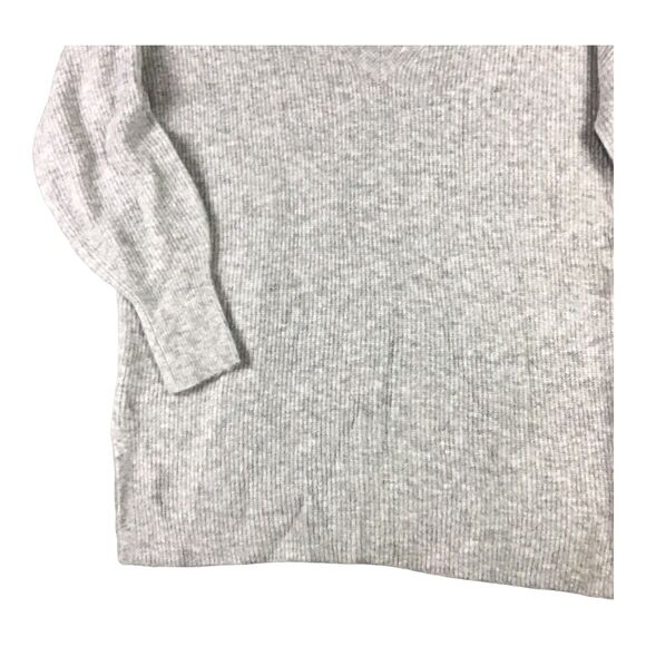 Halogen Womens 1X Heather Grey V-Neck Ribbed Long Pullover Sweater NWT - Picture 5 of 14